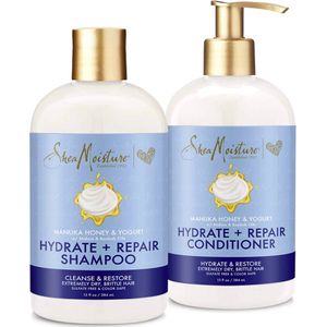 Shea Moisture - Manuka Honey & Yogurt - Shampoo en Conditioner - Set van 2 x 384 ml
