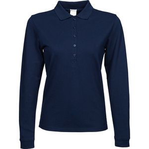 Tee Jays Dames/dames Luxe Stretch Poloshirt met lange mouwen (Marineblauw)