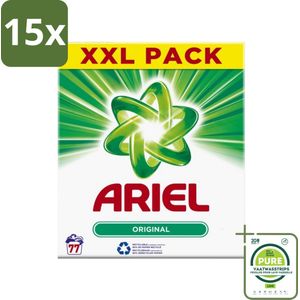 15 x Ariel Original XXL - Waspoeder - Witte en Lichtgekleurde Was - 77 Wasbeurten - Grootverpakking - Waspoeder - Ariel - Witwas - Wasmiddel - Vlekkenverwijderaar
