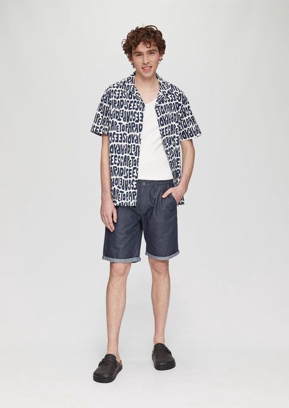 QS - Cargobroek - Blauw - Regular Fit - Knielengte - Katoen