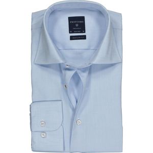 Profuomo Originale regular fit overhemd - fine twill - lichtblauw - Strijkvrij - Boordmaat: 44