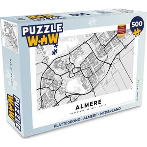 Puzzel Plattegrond - Almere - Nederland - Legpuzzel - Puzzel 500 stukjes - Stadskaart