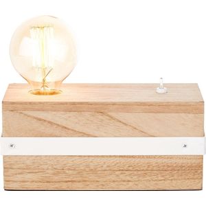 Tafellamp Whitewood 1-lichts hout/wit