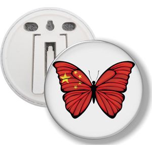 Button Met Clip - Vlinder Vlag China