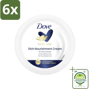 Dove Bodycrème - Voedend - 150 ml - Voordeelverpakking - 6 stuks - Voedende crème - Intensieve hydratatie