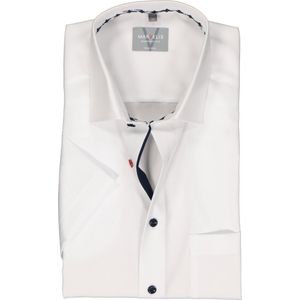 MARVELIS comfort fit overhemd - korte mouw - popeline - wit - Strijkvrij - Boordmaat: 50