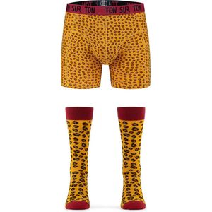 Ton Sur Ton - Grappige Sokken Heren - Grappige Boxershort Heren - Grappig Cadeau Voor Man - Geschenkset Heren - Vrolijke Sokken - Roar - Matchende sokken en onderbroeken! - L/43.5-47