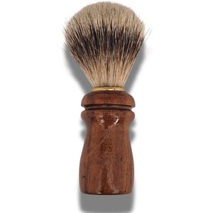 Old Barbers - Scheerkwast - Echt Haar - Echt Hout - Bruin - 12,5 cm.