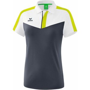 Erima Squad Polo Dames Wit-Slate Grijs-Lime Maat 40