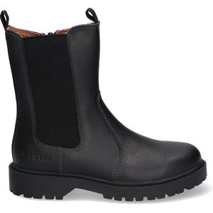 Braqeez 422774-589 Meisjes Chelsea Boots - Zwart - Leer - Ritssluiting