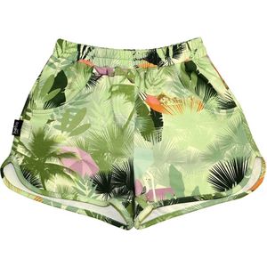 HEBE - meisjes korte broek - palm print - groen - Maat 122/128