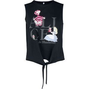 Alice In Wonderland Alice - Wording Dames Top - zwart - S