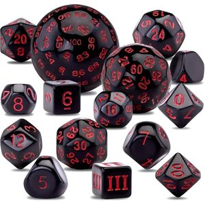 Nereb - 15-delige Dobbelstenen Set Rood - D&D Dice Set - DnD Polydice Set - Geschikt voor Dungeons and Dragons - Geschikt voor Magic the Gathering