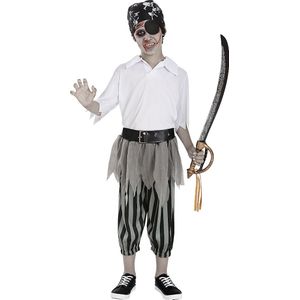 FUNIDELIA Zombie Piraat Kostuum Voor voor jongens - Maat: 107 - 113 cm - Zwart