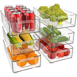 Unyqoos ® Transparante en Stapelbare Opbergdozen voor Keuken en Koelkast Organisatie