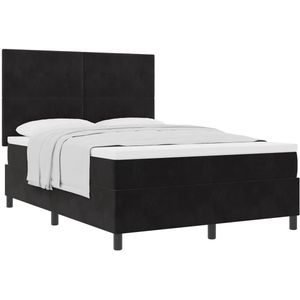 vidaXL - Boxspringbed - met - Matras - Zwart - 160x200 - cm - Fluweel