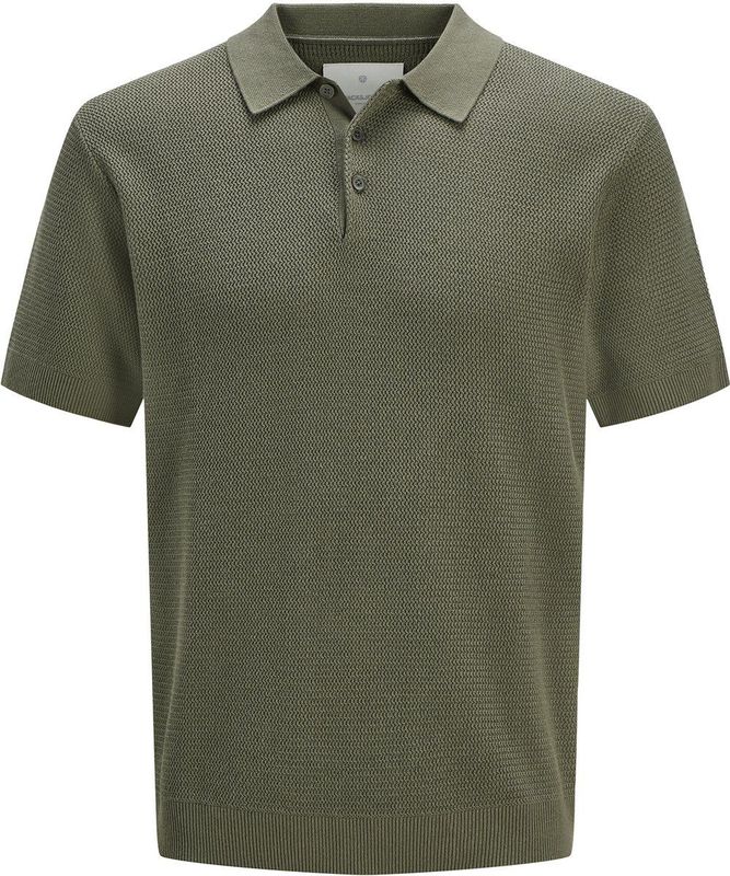 Jack & Jones - Heren Polo SS Cooper Knit Polo - Beige - Maat L