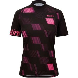 Santini Fibra T-shirt Met Korte Mouwen Zwart,Roze S Vrouw