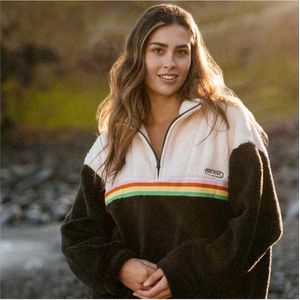 2025 Rip Curl Dames Surf Revival Polar Fleece - Black / Off Whi