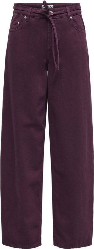 Only - Onlgianna Milly Mw Belt Pant - Bordeaux - Rechte Jeans - L32