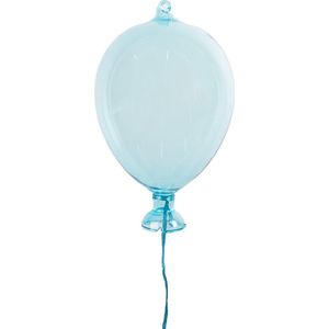 Clayre & Eef Decoratie Hanger Ballon Ø 7x14 cm Blauw Glas