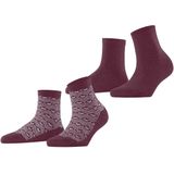 ESPRIT - Heart Pattern - Sokken - Rood - Multipack van 2 Pairs