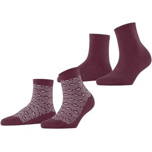 ESPRIT - Heart Pattern - Sokken - Rood - Multipack van 2 Pairs