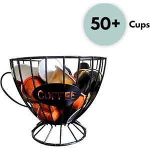 Koffiecups houder - Capsulehouder nespresso - Capsulehouder dolce gusto - ijzer - Zwart