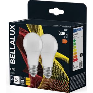BELLALUX LED lamp | Lampvoet: E27 | Warm wit | 27- K | 8,5- W | mat | BELLALUX CLA [Energie-efficiëntieklasse A+]