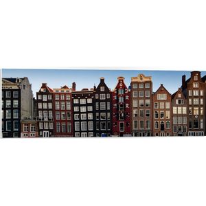 PVC Schuimplaat- Rode Zwarte en Bruine Huizen - 90x30 cm Foto op PVC Schuimplaat
