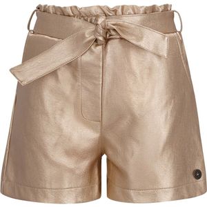 Like Flo - Fay-Linn Flo girls fake leather short with shell belt - Gold - Maat 146-152