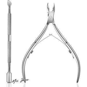 Mrs. Jones Ejiubas Cuticle Pusher Cuticle Nipper Roestvrij Staal Cuticle Trimmer voor Vingernagels Teennagels Pedicure Manicure Gereedschap Zilver Kerstmis .