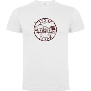 Wit Wanna have t-shirt voor de echter Amerika liefhebber Poststamp / Poststempel USA Amerikaanse staat Texas Print Full Color merk Roly maat 104 3/4 jaar