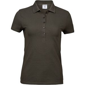 Women´s Luxury Stretch Polo met korte mouwen Dark Olive - M