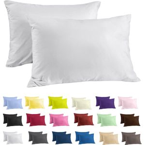 Zavelo Katoen Kussenslopen Deluxe Licht Grijs - 60 x 70 cm - set van 2 - 100% Katoen - Hoogwaardige Hotelkwaliteit