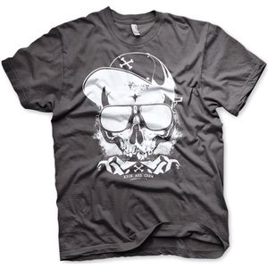 Hybris Kick Ass Crew Skull T-Shirt SH-1-15593-H33-7 DarkGrey-XL