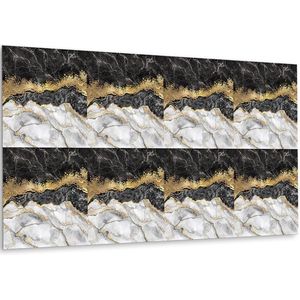 Tulup PVC Wandpaneel - Marmeren Abstractie Vinyl Wandpaneel - 100 cm x 50 cm - Veelkleurig Zelfklevend Wandpaneel - 1 stuk - Wandpaneel Zelfklevend - Marmer Muurpaneel - Zelfklevend Wandpaneel - Plaktegels Keuken en Badkamer