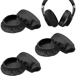 3 paar - Oorkussens beschermhoes - Stofkap voor koptelefoon - wasbare elastische oorkussens beschermhoes - Herbruikbaar - Stofdicht, zweetbestendig en ademend - Voor koptelefoons - Zwart（10 cm)