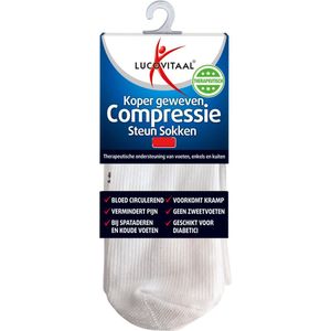 Lucovitaal Compressie Steun Sokken Wit maat 42-47 1 paar