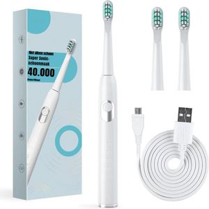 Goodivery - Elektrische Tandenborstel Kinderen - Kindertandenborstel - Waterdicht - 4 Zachte Borstelkoppen - 27x13x4cm - Wit