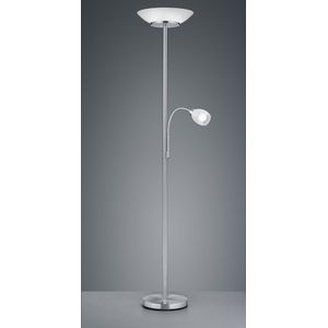 REALITY GERRY - Vloerlamp - Nikkel mat - excl. 2x E27 4,9W - Licht apart schakelbaar - Flexibel