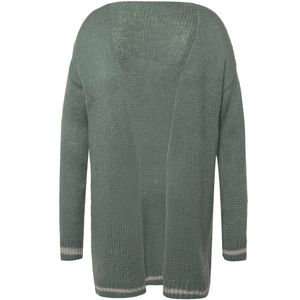 MIAMODA MIAMODA - Dames - Cardigan glitter-boordjes open model lange mouwen - Mintgroen - Maat 48+