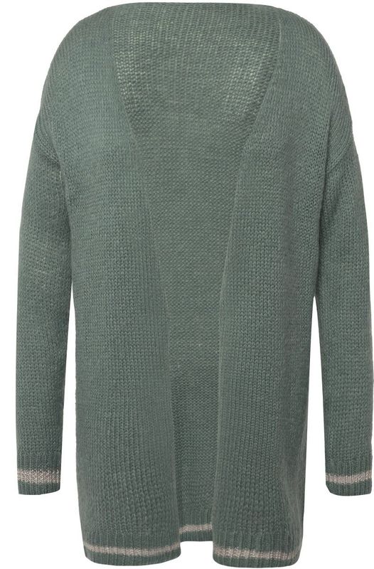 MIAMODA MIAMODA - Dames - Cardigan glitter-boordjes open model lange mouwen - Mintgroen - Maat 48+