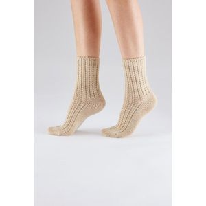 Pretty Polly - Lounge - Dames sokken - Huissokken - Bedsokken - Dikke sokken - One Size - Kleur - Beige