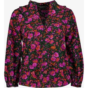 TwoDay dames blouse zwart/roze met bloemenprint - Maat S