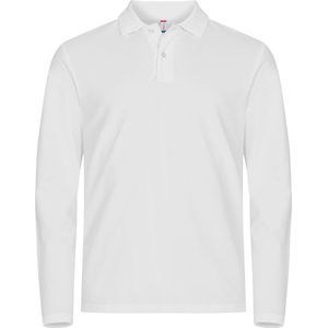Clique Stretch Premium Polo L S 028262 - Wit
