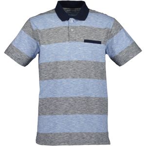 Blue Seven - Polo 321173 blauw/grijs gestreept KM - maat S