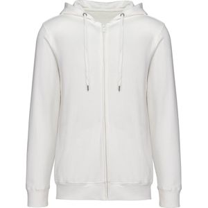 Native Spirit Ecologische uniseks sweater met rits en capuchon French Terry NS417 - Washed Ivory - XXS