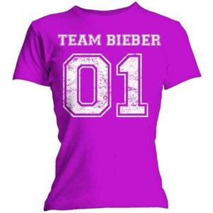 Justin Bieber - Team Bieber Dames T-shirt - L - Roze