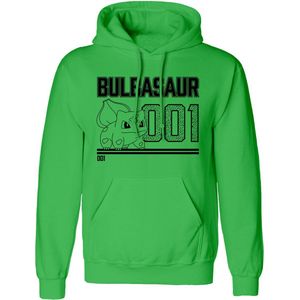 Uniseks Hoodie Pokémon Bulbasaur Line Art Groen - XL